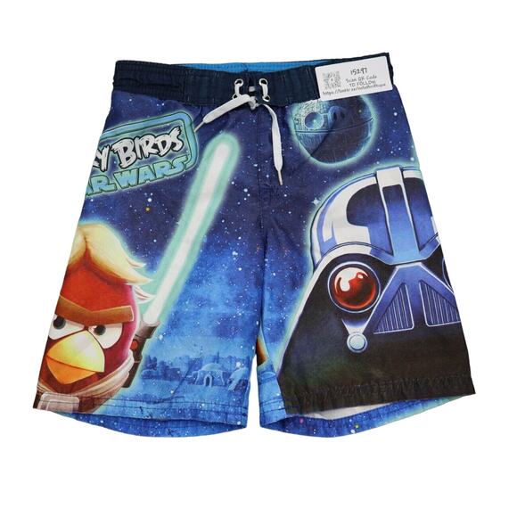 Star Wars Shorts Boys XS Multicolor Angry Birds Drawstring Stretchable Waist - Picture 1 of 16